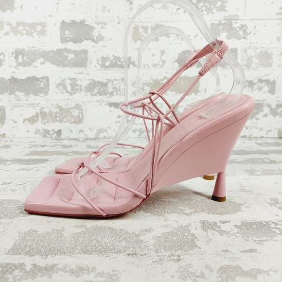 New GIA BORGHINI Giaborghini Strappy Wedge Pink Sandals A338 - Picture 1 of 13